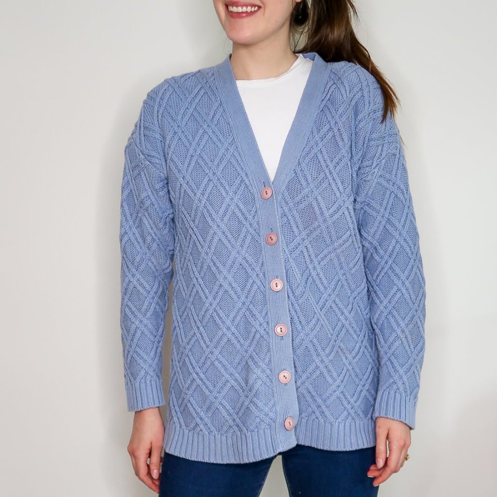 Moda Spiegel Baby Blue Knit Cardigan (Vintage?)